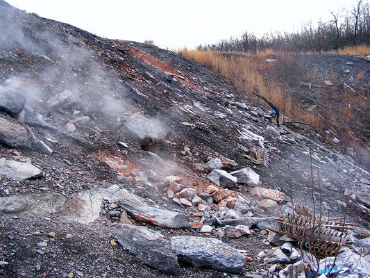 Some abandoned anthracite mines can burn underground for years. Source:http://www.earthmagazine.org/article/hot-hell-firefighting-foam-heats-coal-fire-debate-centralia-pa